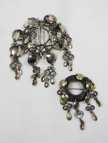 2 UNIQUE STERLING BROOCHES