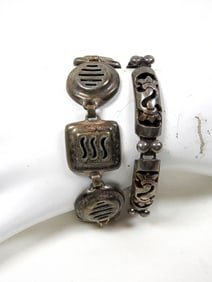 2 MEXICO STERLING BRACELETS