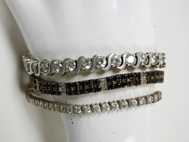 3 STERLING TENNIS BRACELETS