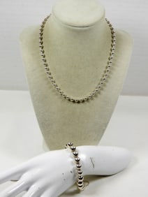 STERLING BALL NECKLACE & BRACELET