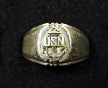 USN MILITARY STERLING RING