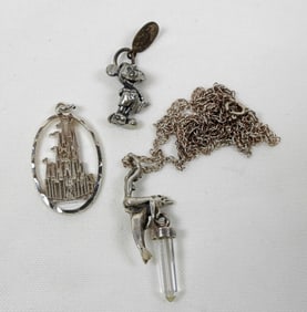 (2) WALT DISNEY 925 CHARMS & DOLPHIN