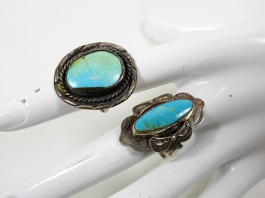 (2) VTG 925 TURQUOISE RINGS