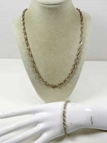 MENS STERLING NECKLACE AND BRACELET