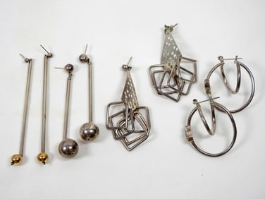 4 PAIRS OF 925 EARRINGS