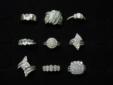 STERLING CLEARSTONE RINGS