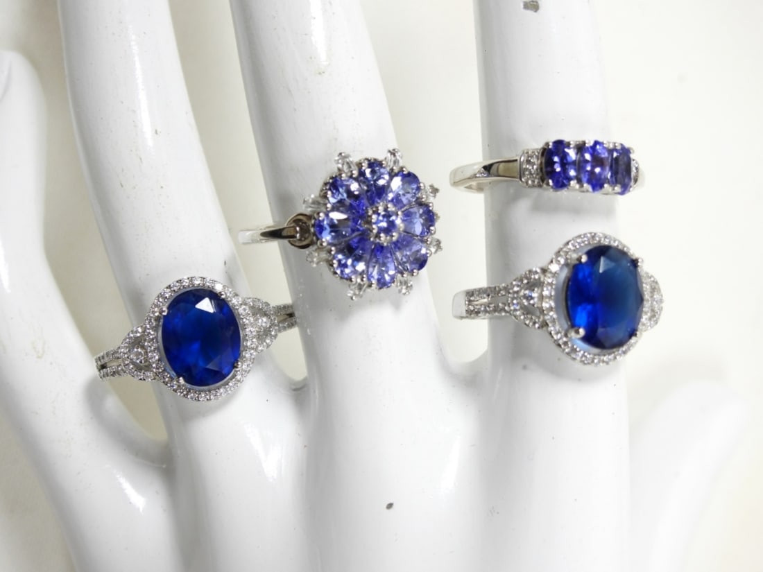 AMETHYST & SAPPHIRE 925 RINGS (1 of 2)