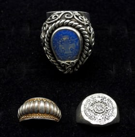 925 (3) VARIETY RINGS SIZES 6-10