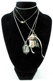 925 (2) 19'' CRYSTAL GEM AND JAR NECKLACES
