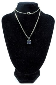 925 19'' CRYSTAL GEM NECKLACE