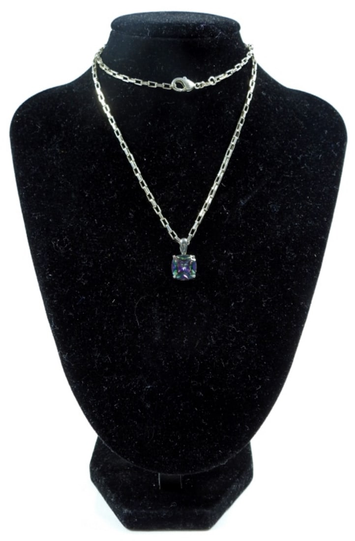 925 19'' CRYSTAL GEM NECKLACE (1 of 2)