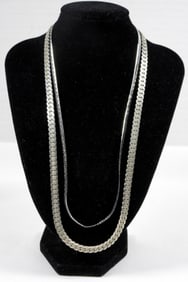 (2) STERLING SILVER CHAINS 17''-19.5''
