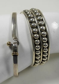 (2) STERLING SILVER ADJUSTABLE BRACELETS