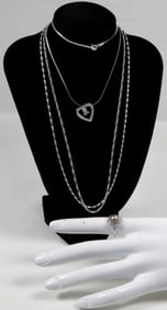 (3) STERLING SILVER NECKLACE AND  RING