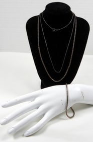 925 (2) DARK NECKLACES 17.5''-24'' 8'' BRACELET