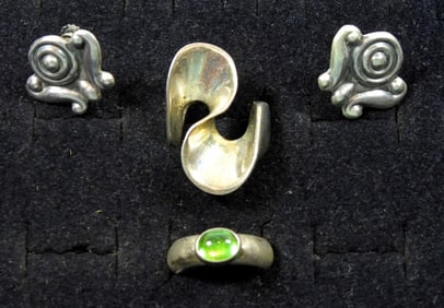 (925) VARIETY MEXICO/TAXCO STAMPED JEWELRY SIZE 7