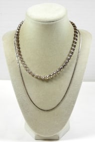 (925) (2) NECKLACE CHAINS LENGTHS 16-20''