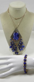 BLUE STONE & 925 PENDANT & BRACELET