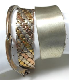 (3) UNIQUE STERLING BRACELETS