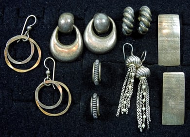 (6) PAIR PIERCED STERLING EARRINGS