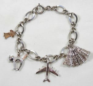 STERLING CHARM BRACELET 7"