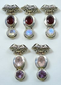 MOONSTONE, GARNET, ROSE QUARTZ 925 PENDANTS
