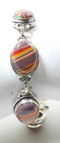 (925) 9'' MULTICOLOR GEM STONE BRACELET
