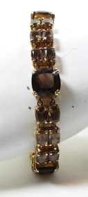 (925)  8'' BROWN GEM STONE BRACELET