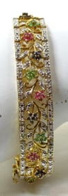 (925)  7.5'' MULTICOLOR RHINESTONE BRACELET