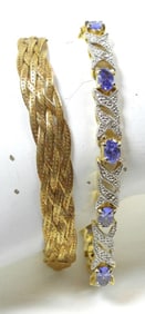 (925) 2 PIECE BRACELET SET LENGTHS 7-7.5''