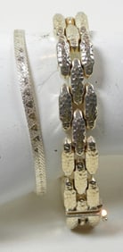 (2) STERLING DECORATIVE BRACELETS 7''-7.5''