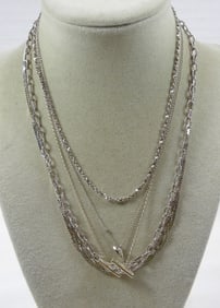 5 VARIETY STERLING 15-18'' NECKLACES