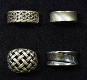 4 VARIETY STERLING RINGS SIZE 5.5-8
