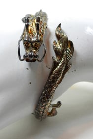 STERLING DRAGON STYLE SLIDE ON BRACELET