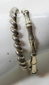 TWO 7'' STERLING DECORATIVE BRACELETS