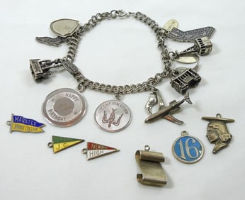 VTG STERLING CHARM BRACELET