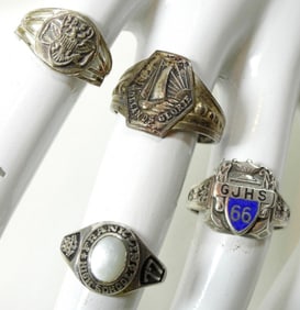 (4) STERLING RINGS-GIRL SCOUT, CLASS '77