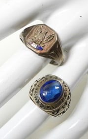(2) MILITRAY STERLING RINGS - NAVY plus