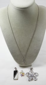 (4) STERLING PENDANTS w/SPARKLE