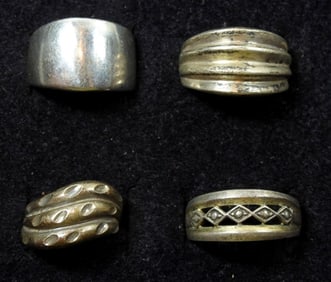 (4) STERLING RINGS - VINTAGE LOT