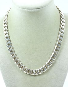 SOLID STERLING DESIGNER NECKLACE