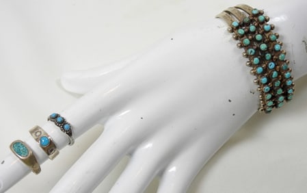 STERLING SOUTHWEST TURQUOISE LOT