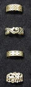 (4) STERLING VINTAGE RINGS / BANDS