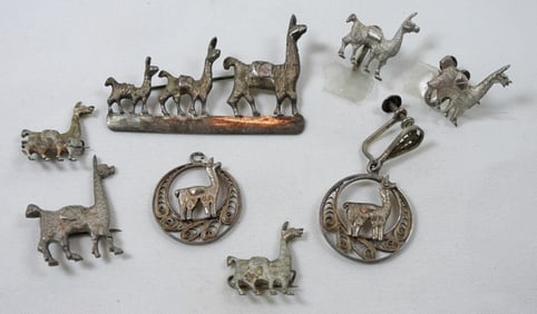 VINTAGE LLAMA/ALPACA JEWELRY 925 LOT