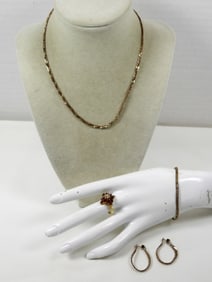 5 PIECE STERLING CHAIN STYLE JEWELRY SET