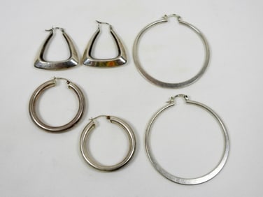 3 VARIETY STERLING HOOP EARRING SETS