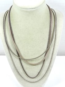 4 VARIETY STERLING CHAIN STYLE NECKLACES 17-24''