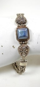 1 8'' BLUE GEM STONE STERLING BRACELET