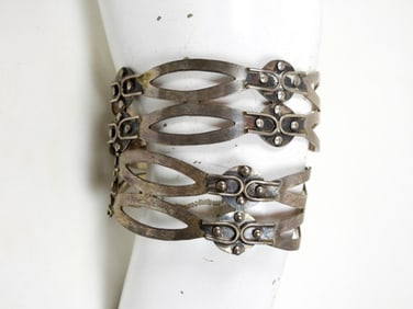 2 STERLING SLIDE ON MEXICO STAMPED BRACELETS