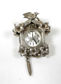 STERLING CLOCK PENDANT/PIN